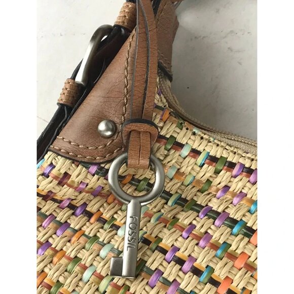 Fossil Womens‎ Multicolor Genuine Classic 1954 Leather Straps Hobo Bag Size M - Picture 9 of 9